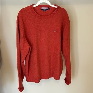 Vineyard Vines Men's Wool Brick Red Crewneck Sweater